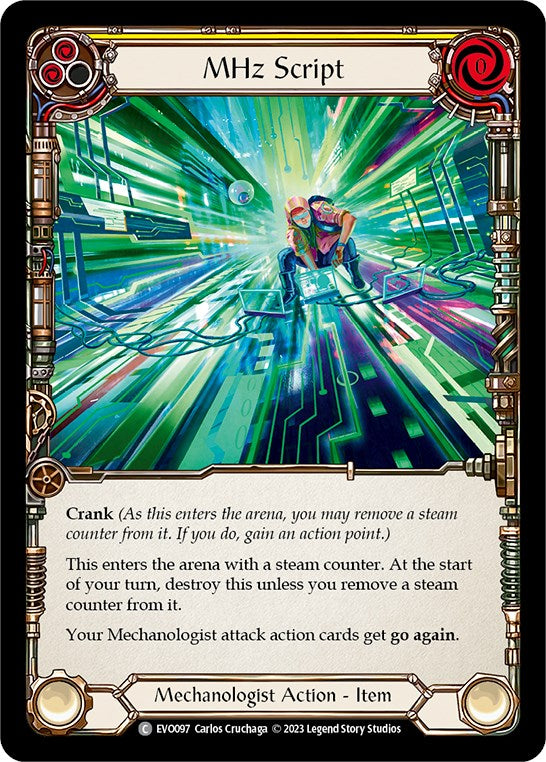 MHz Script [EVO097] (Bright Lights)  Rainbow Foil | The CG Realm