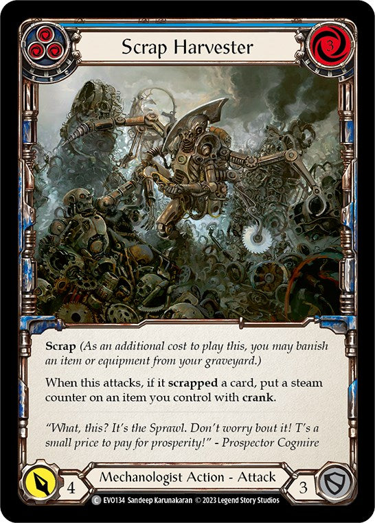 Scrap Harvester (Blue) [EVO134] (Bright Lights)  Rainbow Foil | The CG Realm