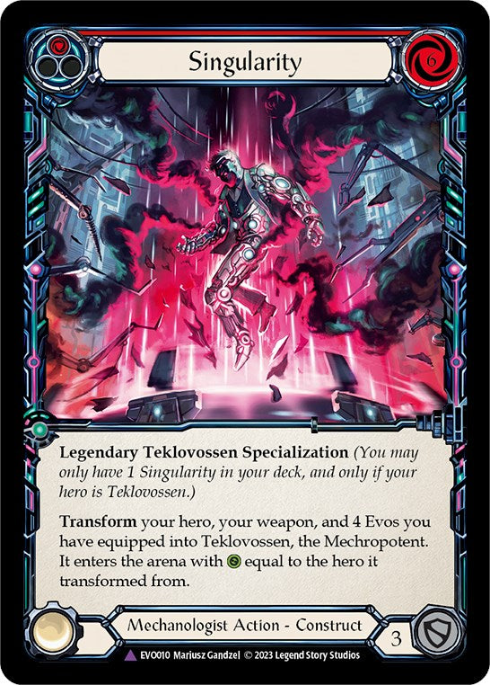 Singularity // Teklovossen, the Mechropotent (Cold Foil Marvel) [EVO010] (Bright Lights)  Cold Foil | The CG Realm