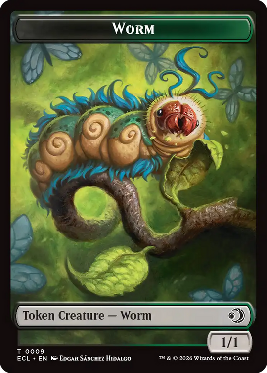 Merfolk // Worm Double-Sided Token (ECL-8 // 9) - Lorwyn Eclipsed