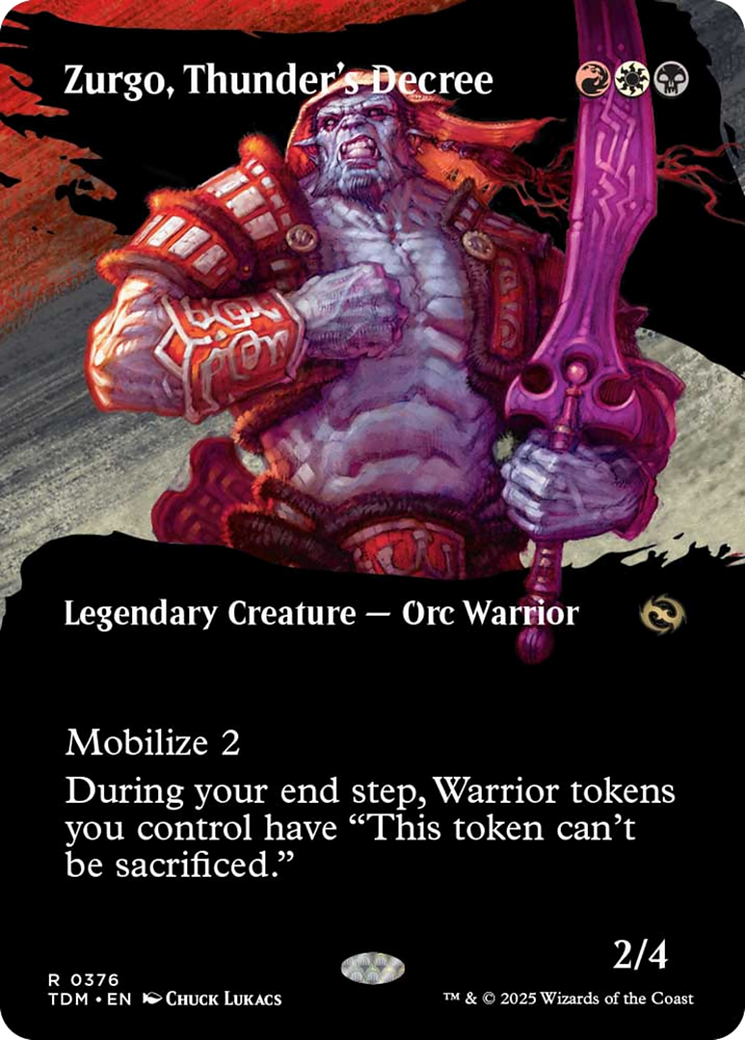 Zurgo, Thunder's Decree (Borderless) [Tarkir: Dragonstorm] | The CG Realm