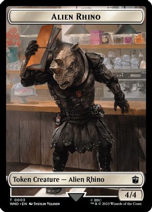 Alien Rhino // Clue (0022) Double-Sided Token (WHO-3 // 22) - Universes Beyond: Doctor Who Foil