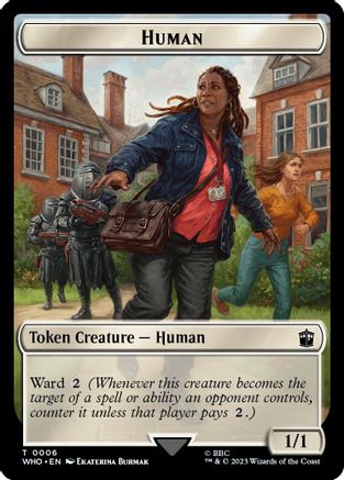 Human (0006) // Beast Double-Sided Token (WHO-6 // 17) - Universes Beyond: Doctor Who Foil