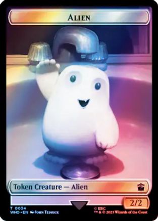 Alien // Treasure (0061) Double-Sided Token (Surge Foil) (WHO-34 // 61) - Universes Beyond: Doctor Who Foil