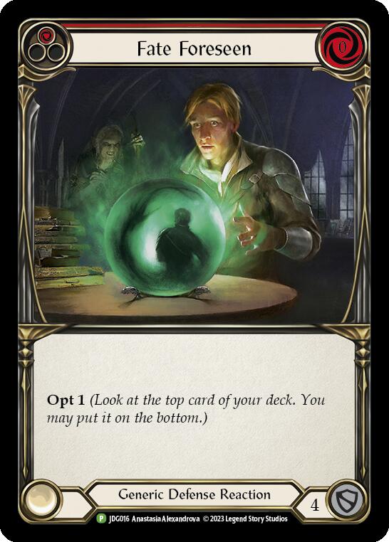 Fate Foreseen (Red) (Cold Foil) [JDG016] (Promo)  Cold Foil | The CG Realm