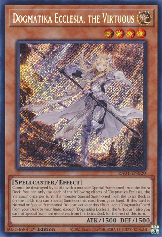 Dogmatika Ecclesia, the Virtuous [RA01-EN020] Secret Rare | The CG Realm