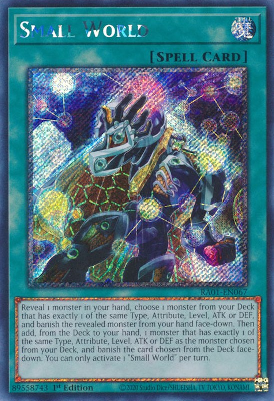 Small World [RA01-EN067] Platinum Secret Rare | The CG Realm