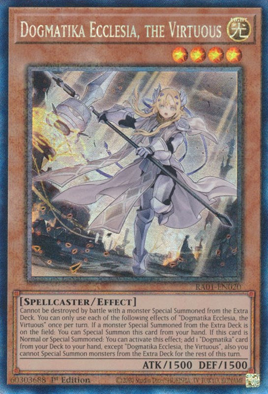 Dogmatika Ecclesia, the Virtuous [RA01-EN020] Prismatic Collector's Rare | The CG Realm