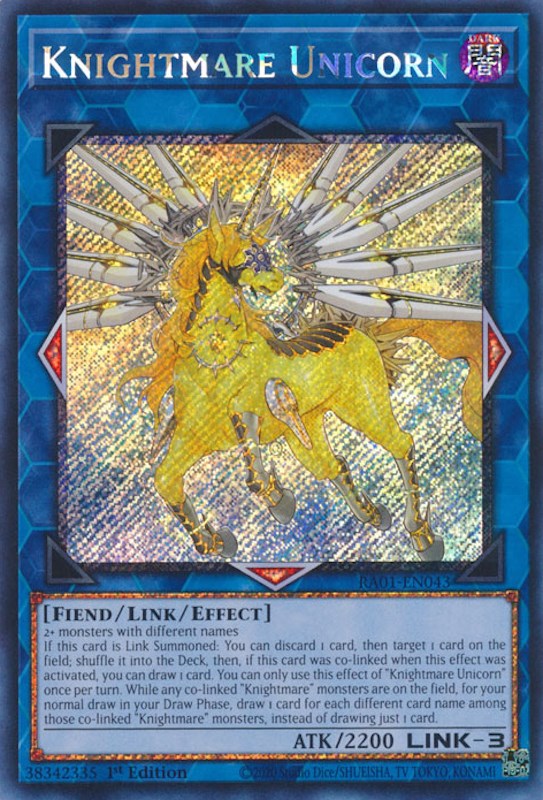 Knightmare Unicorn [RA01-EN043] Platinum Secret Rare | The CG Realm