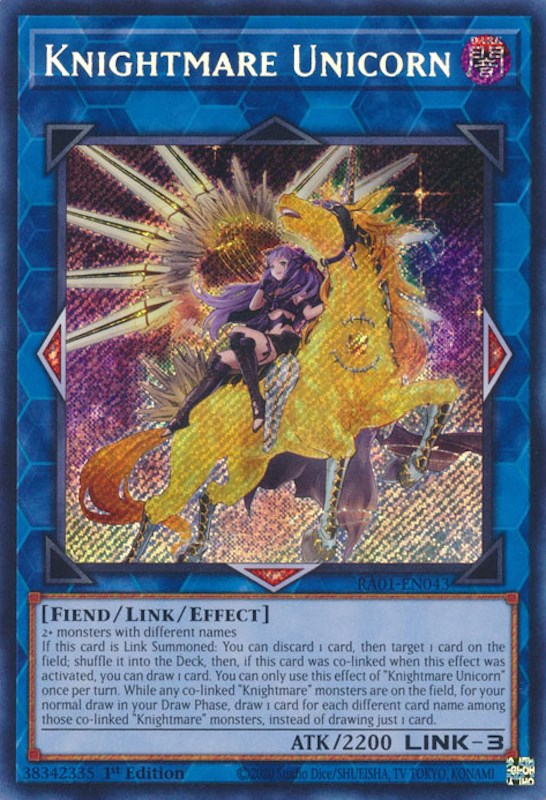 Knightmare Unicorn (Alternate Art) [RA01-EN043] Secret Rare | The CG Realm