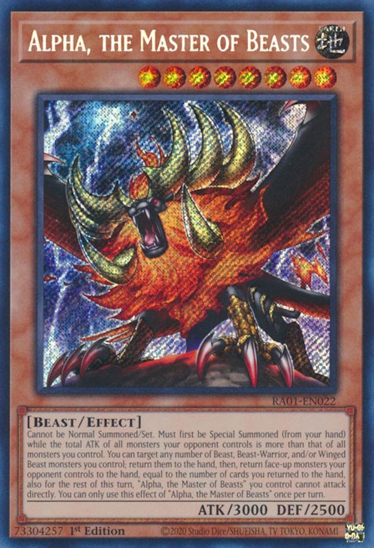 Alpha, the Master of Beasts [RA01-EN022] Secret Rare | The CG Realm