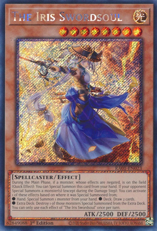 The Iris Swordsoul [RA01-EN023] Platinum Secret Rare | The CG Realm