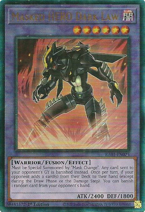 Masked HERO Dark Law [RA01-EN025] Prismatic Ultimate Rare | The CG Realm
