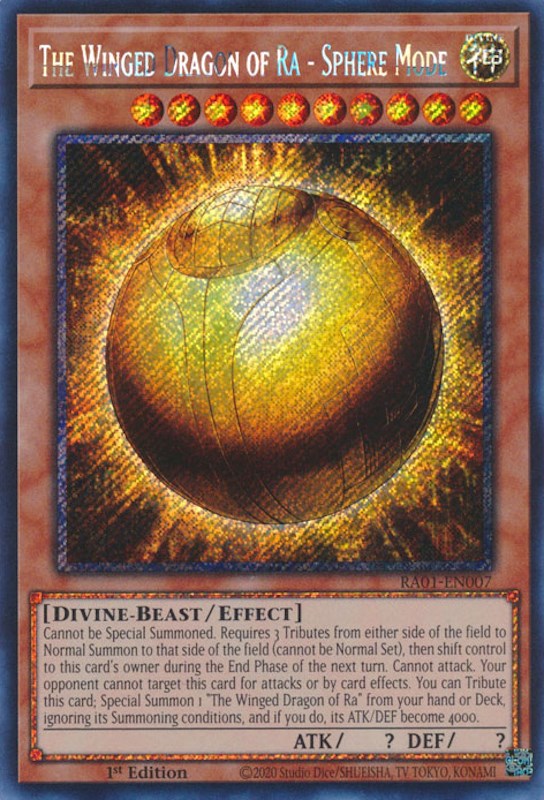 The Winged Dragon of Ra - Sphere Mode [RA01-EN007] Platinum Secret Rare | The CG Realm