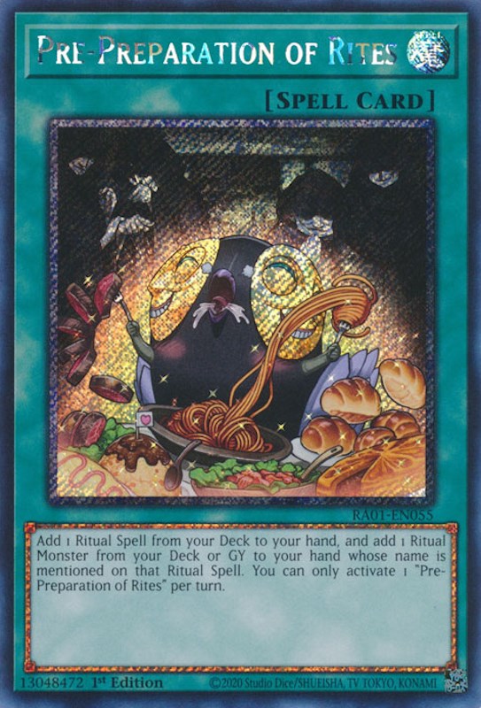 Pre-Preparation of Rites [RA01-EN055] Platinum Secret Rare | The CG Realm