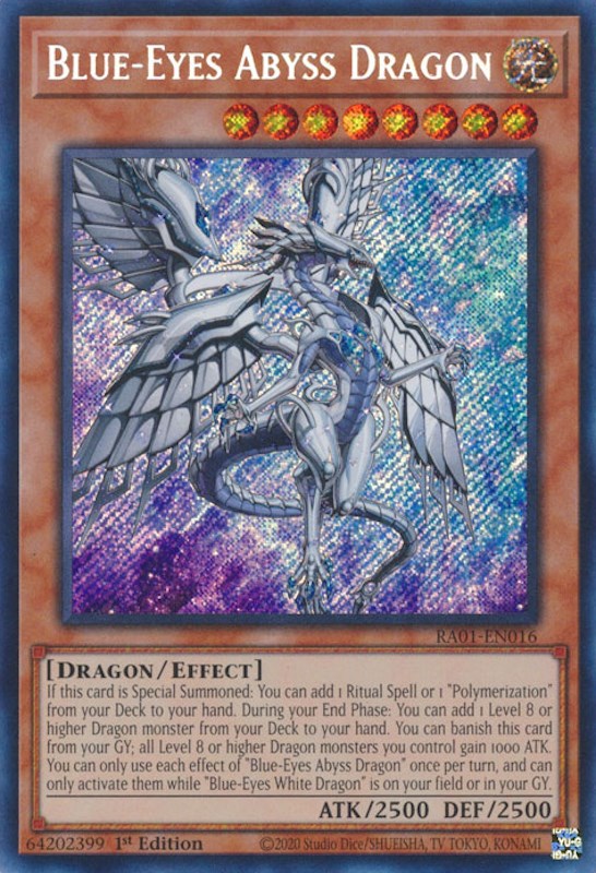 Blue-Eyes Abyss Dragon [RA01-EN016] Secret Rare | The CG Realm