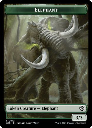 Elephant // Dinosaur Double-Sided Token (LCC-12 // 10) - Commander: The Lost Caverns of Ixalan