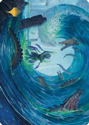 Wave Goodbye Art Card (Gold-Stamped Planeswalker Symbol) (ASLCI-076) - Art Series: The Lost Caverns of Ixalan
