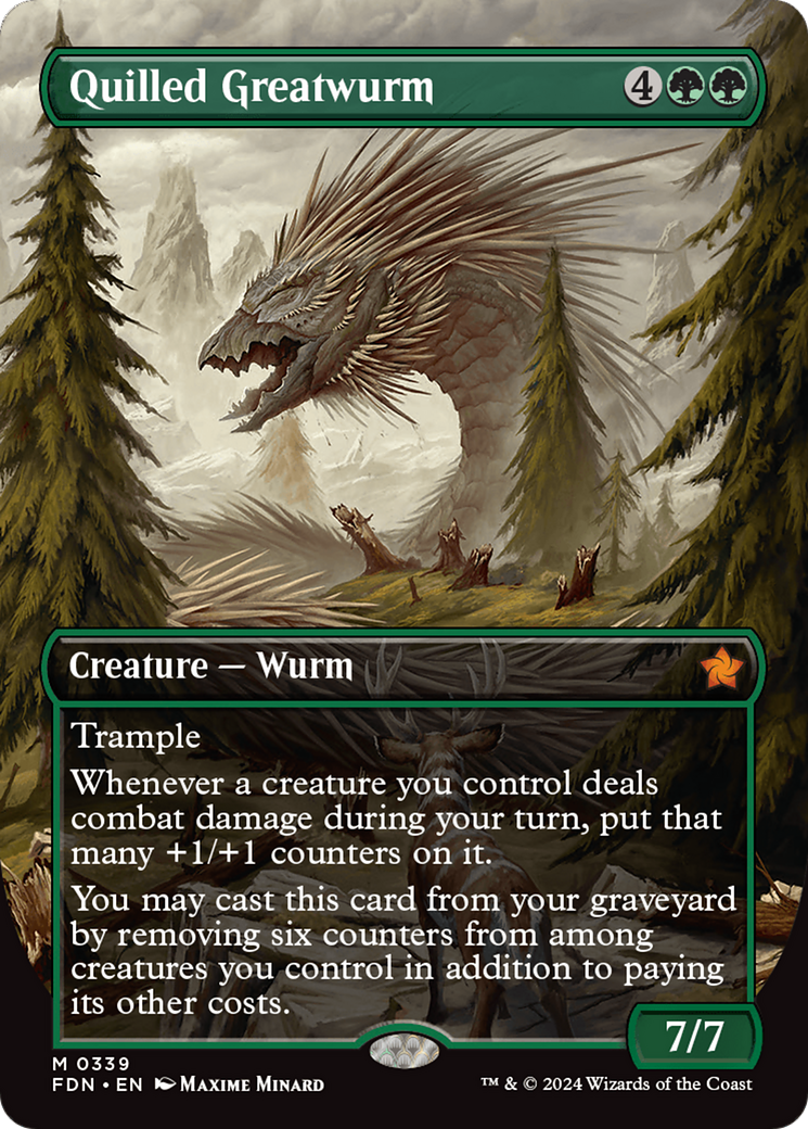 Quilled Greatwurm (Borderless) [Foundations] | The CG Realm
