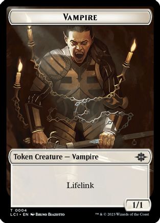 Vampire // Dinosaur (0009) Double-Sided Token (LCI-4 // 9) - The Lost Caverns of Ixalan Foil