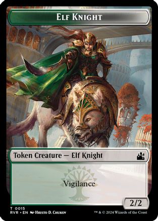 Elf Knight // Angel (0002) Double-Sided Token (RVR-15 // 2) - Ravnica Remastered Foil