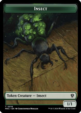 Insect (0016) // Manifest Double-Sided Token (MKC-16 // 29) - Commander: Murders at Karlov Manor