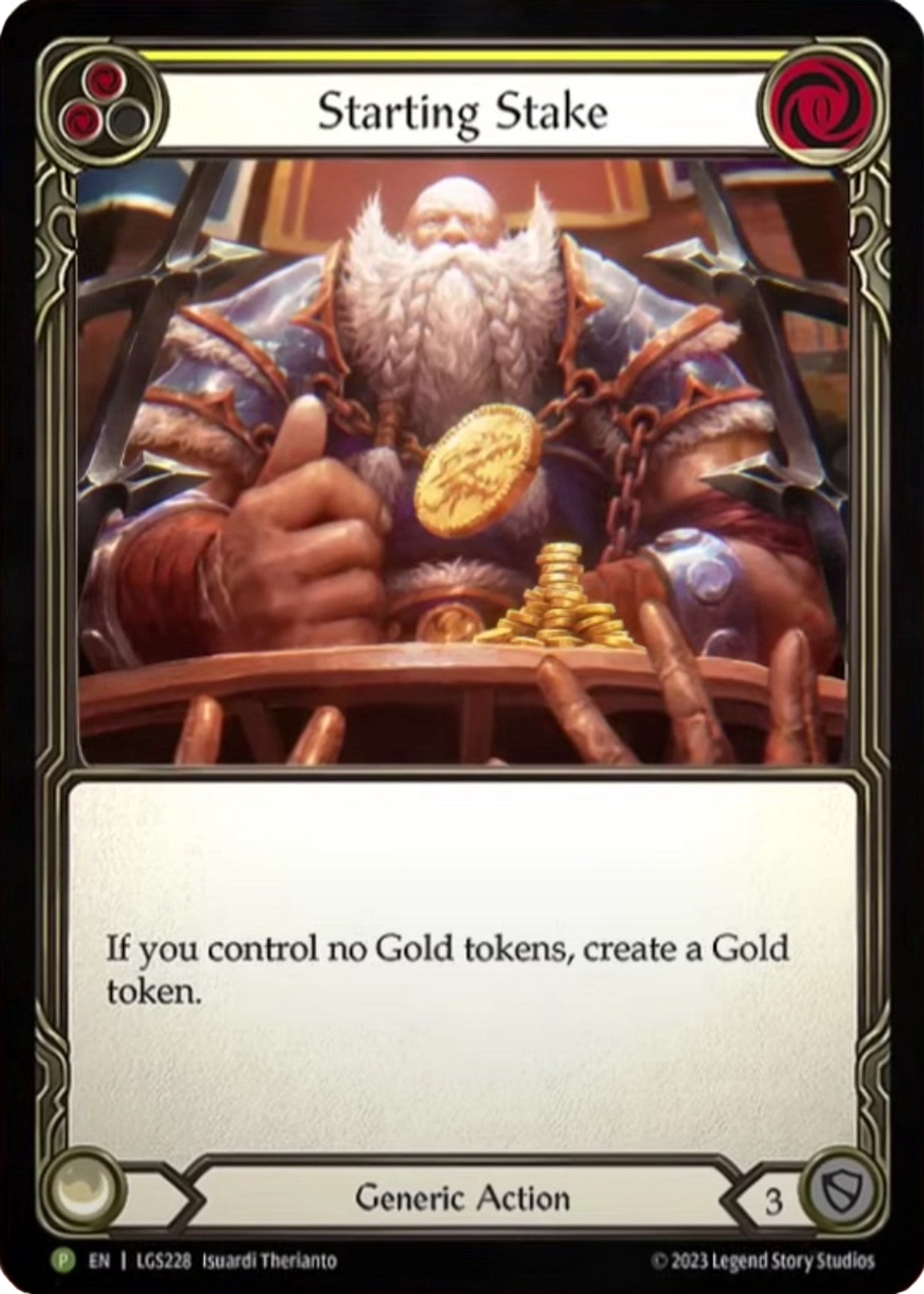 Starting Stake (Yellow) (Cold Foil) [LGS228] (Promo)  Cold Foil | The CG Realm