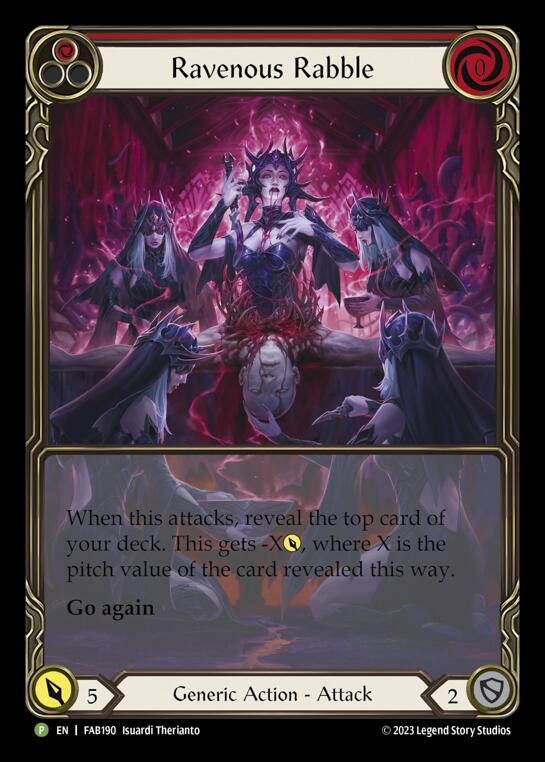 Ravenous Rabble (Red) [FAB190] (Promo)  Rainbow Foil | The CG Realm