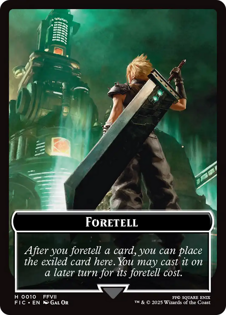 Foretell // Treasure Double-Sided Token (Surge Foil) (FIC-10 // 36) - Commander: FINAL FANTASY Foil