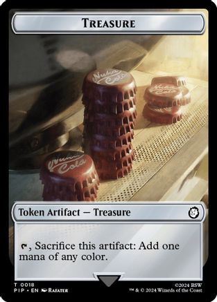 Treasure (0018) // Energy Reserve Double-Sided Token (PIP-18 // 21) - Universes Beyond: Fallout