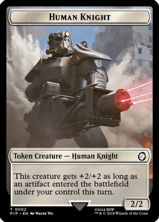 Human Knight // Food (0014) Double-Sided Token (PIP-2 // 14) - Universes Beyond: Fallout