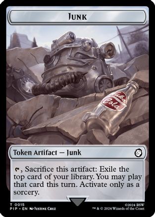 Junk // Zombie Mutant Double-Sided Token (PIP-15 // 7) - Universes Beyond: Fallout Foil