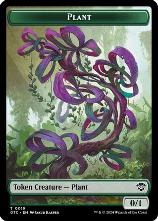 Plant // Sand Warrior Double-Sided Token (OTC-19 // 23) - Commander: Outlaws of Thunder Junction