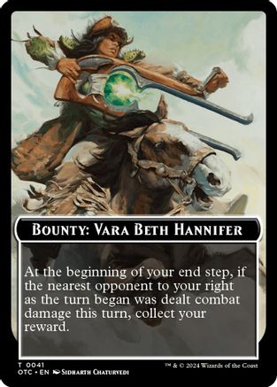 Bounty: Vara Beth Hannifer // Bounty Rules Double-Sided Token (OTC-041) - Commander: Outlaws of Thunder Junction