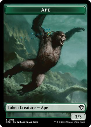 Ape // Shark Double-Sided Token (OTC-15 // 6) - Commander: Outlaws of Thunder Junction