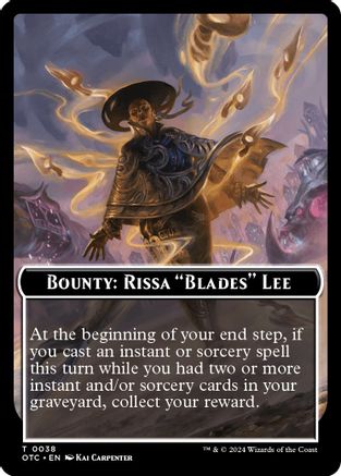 Bounty: Rissa "Blades" Lee // Bounty Rules Double-Sided Token (OTC-038) - Commander: Outlaws of Thunder Junction