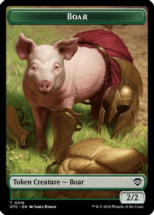 Boar // Manifest Double-Sided Token (OTC-16 // 28) - Commander: Outlaws of Thunder Junction