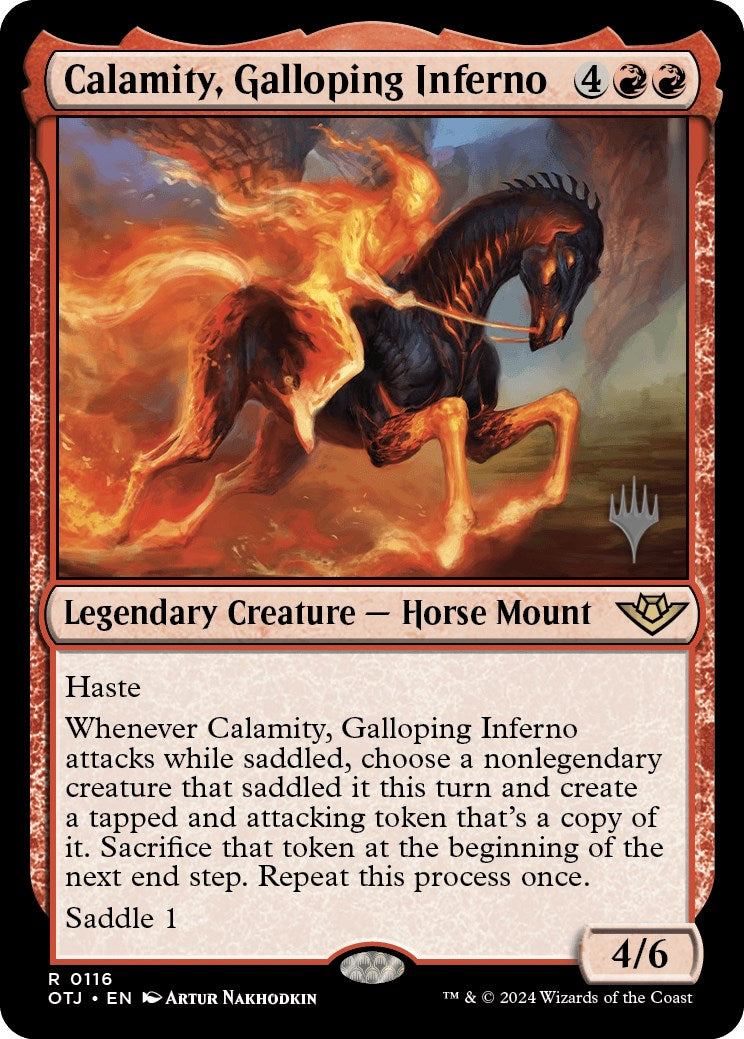 Calamity, Galloping Inferno (Promo Pack) [Outlaws of Thunder Junction Promos] | The CG Realm