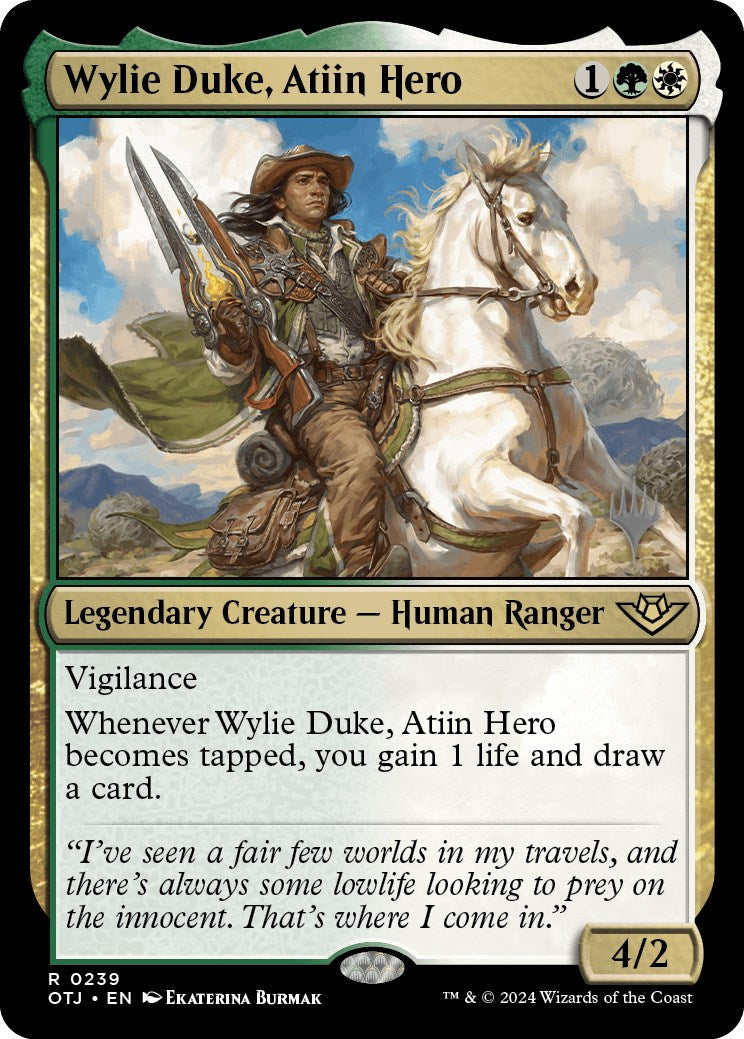 Wylie Duke, Atiin Hero (Promo Pack) [Outlaws of Thunder Junction Promos] | The CG Realm