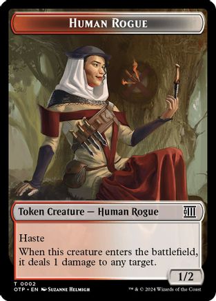 Human Rogue // Plot Double-Sided Token (OTP-2 // 20) - Outlaws of Thunder Junction: Breaking News