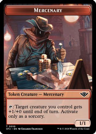 Mercenary // Vampire Rogue Double-Sided Token (OTJ-10 // 8) - Outlaws of Thunder Junction Foil