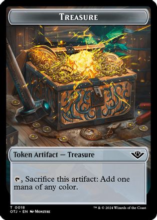 Treasure // Food (0004) Double-Sided Token (OTJ-18 // 4) - Outlaws of Thunder Junction Foil