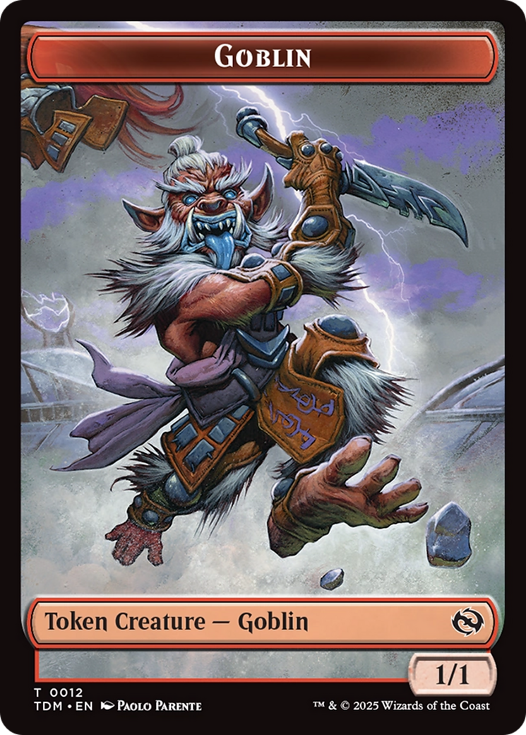 Goblin // Warrior Double-Sided Token [Tarkir: Dragonstorm Tokens] | The CG Realm