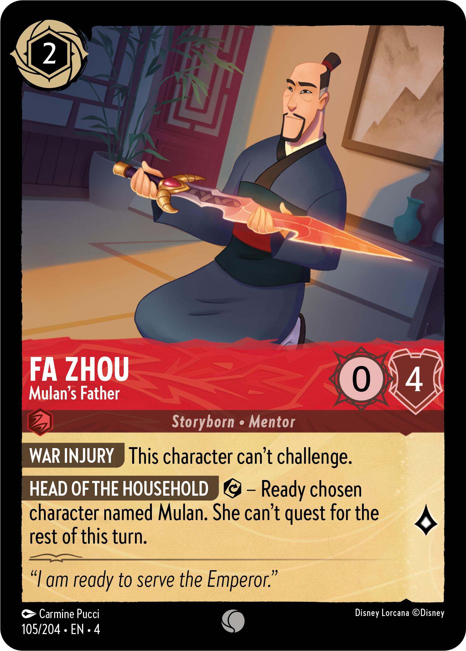 Fa Zhou - Mulan's Father (105/204) [Ursula's Return] | The CG Realm