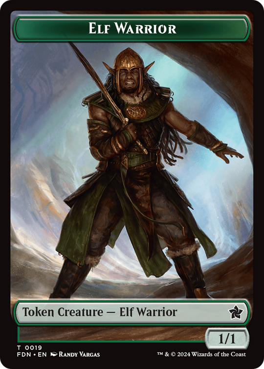 Elf Warrior // Rat (0030) Double-Sided Token (FDN-19 // 30) - Foundations