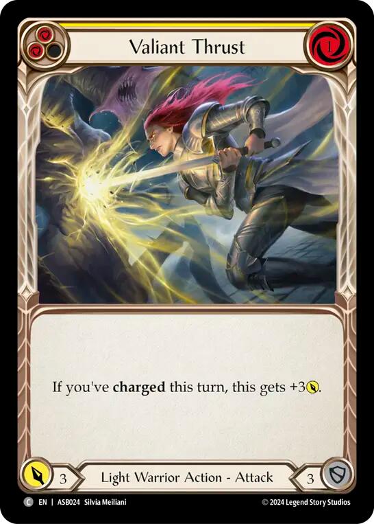 Valiant Thrust (Yellow) [ASB024] (Armory Deck: Boltyn) | The CG Realm