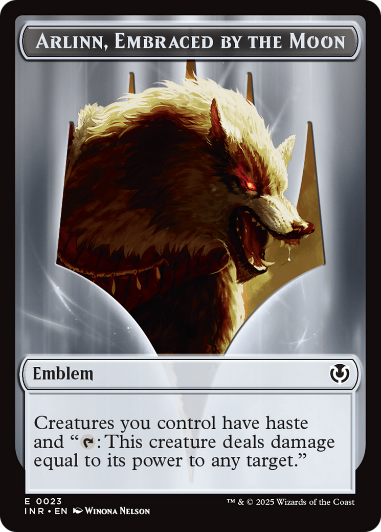 Wolf (0018) // Emblem - Arlinn, Embraced by the Moon Double-Sided Token (INR-18 // 23) - Innistrad Remastered