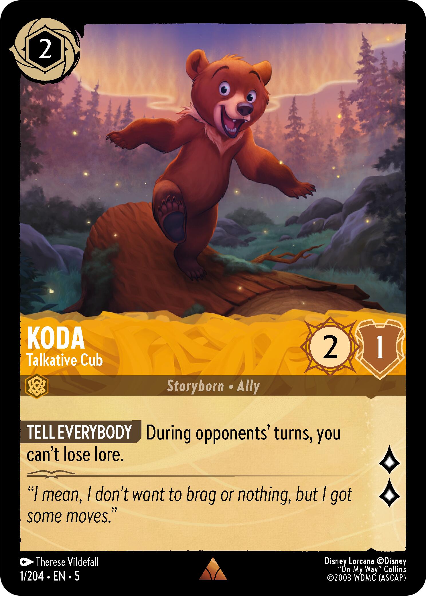 Koda - Talkative Cub (1/204) [Shimmering Skies] | The CG Realm