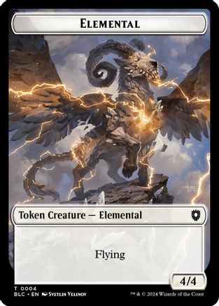 Elemental // Cat Double-Sided Token (BLC-4 // 16) - Commander: Bloomburrow