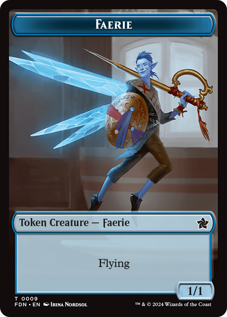 Soldier // Faerie Double-Sided Token (FDN-6 // 9) - Foundations